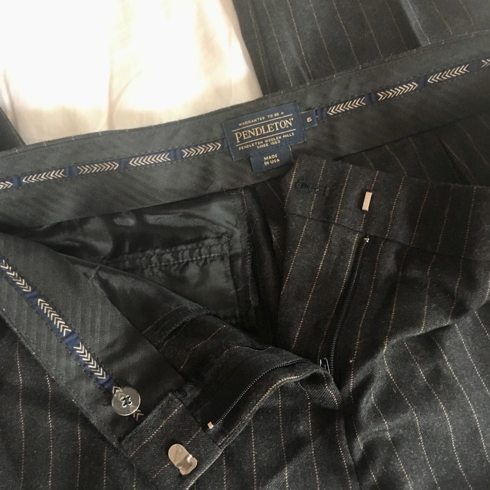 Pendleton Wool Pants Gray With Pinstripe Euc - image 1